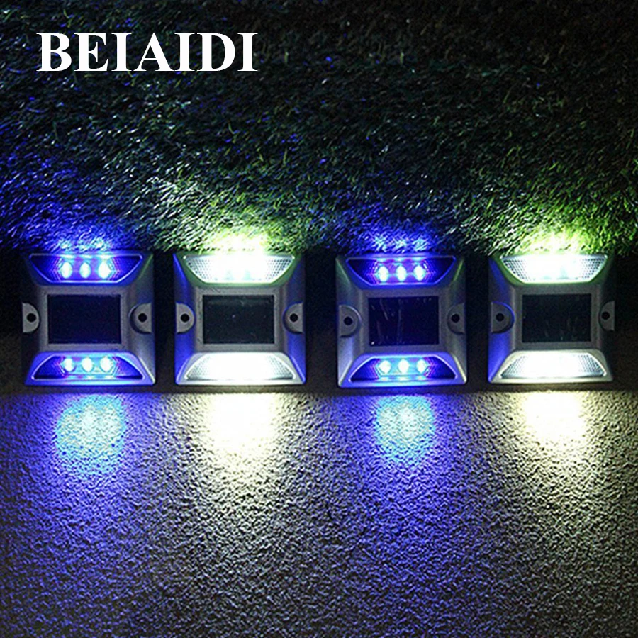 BEIAIDI 8 шт. Солнечная дорожка дорожный свет 6 светодиодов наружная безопасность