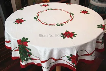 

Free shipping-Christmas flower jacquard fabric tablecloth Continental-RD 175cm