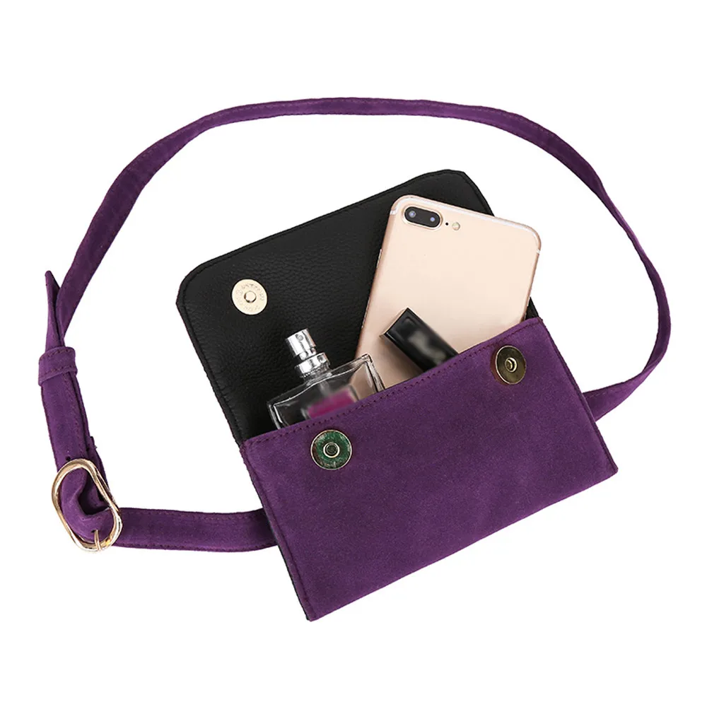 Женская сумка-мессенджер на магнитной кнопке, однотонная, квадратная, из флока, с пряжкой, одноцветная, для девушек, сумка на грудь, поясные сумки, Damen Taschen
