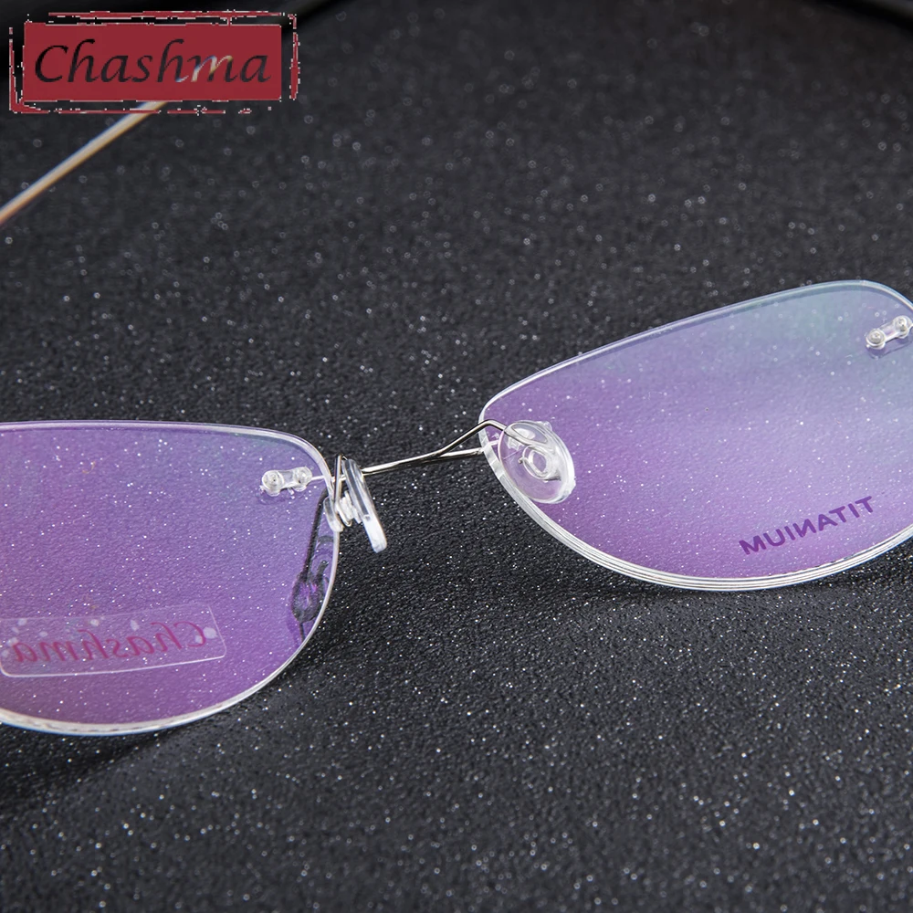 Брендовые женские и мужские титановые очки без оправы Chashma легкие модные для