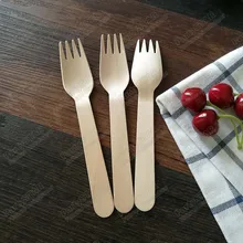 18324#6 дюймов 16 см одноразовые деревянные вилки чайная ложка кофейные ложки Мороженое столовые приборы экологичный торт