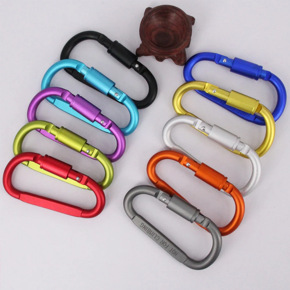 

Aluminum Alloy D Ring Carabiner Key Chain Quickdraw Clip Tactical Carabiner Buckle Interlocking Hook Keychain Climbing Equipment