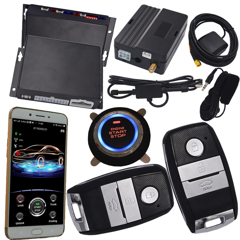 

mobile app vechile manangerment smart phone push button start gps car alarm