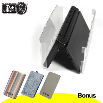 

Game accessories Split Protective Clear Crystal Hard Shell Case for Nintendo New 3DS + One Travel Carrying pouch with colors