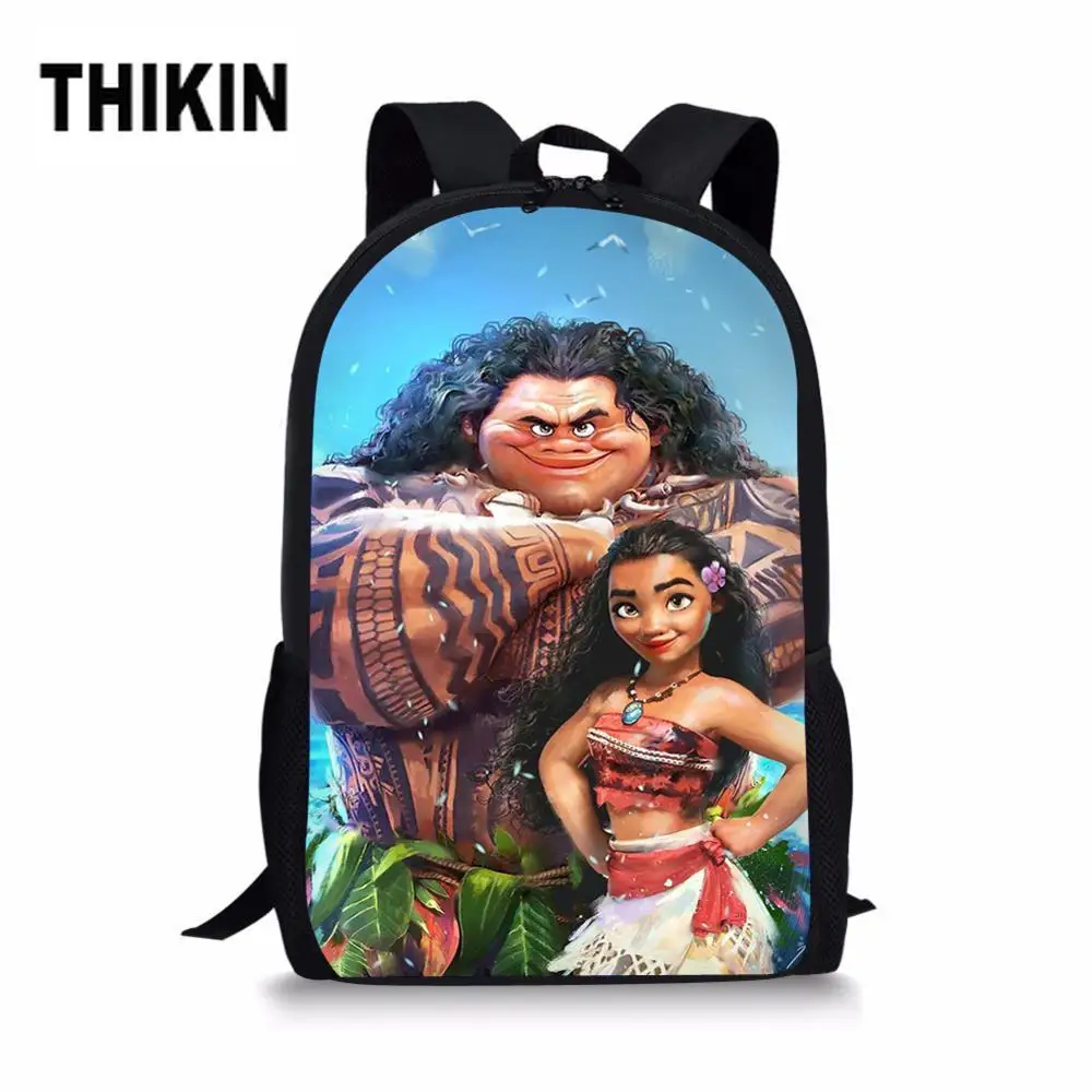 

THIKIN Cartoon Vaiana Moana Print Students School Bag for Teenager Girls Backpack Kid BookBag Satchel Large Daypack Boys Mochila