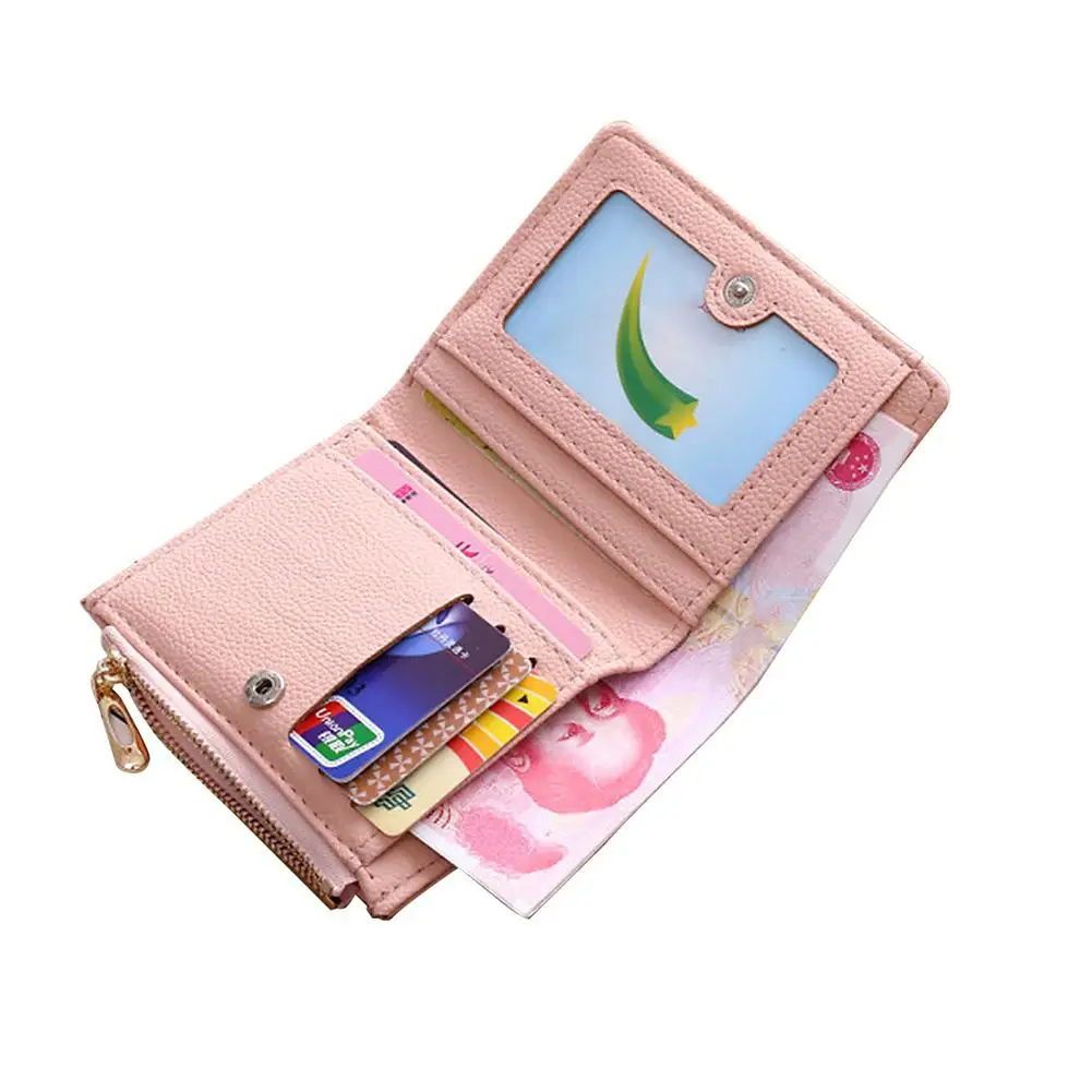 

Lovely Cactus Short Bifold Wallet Women Faux Leather Card Coin Holder Purse