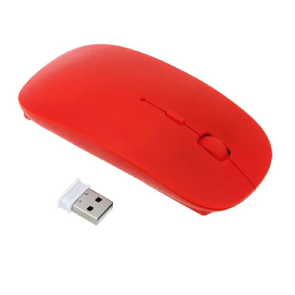 NOYOKERE ультра тонкий 2,4G беспроводная мышь Эргономичный dpi Регулируемый usb-приемник для ноутбука Настольный ультрабук - Цвет: Красный