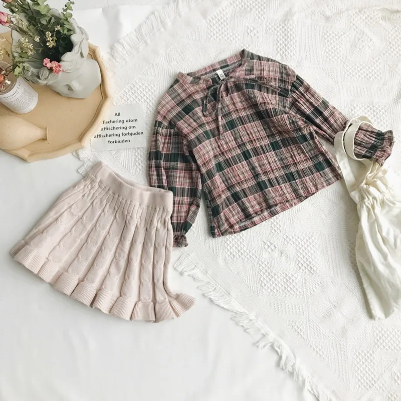 Honey Angle/Новая Модная трикотажная юбка для девочек; осенне-зимняя одежда для маленьких девочек; однотонная элегантная детская юбка; Весенняя юбка для младенцев