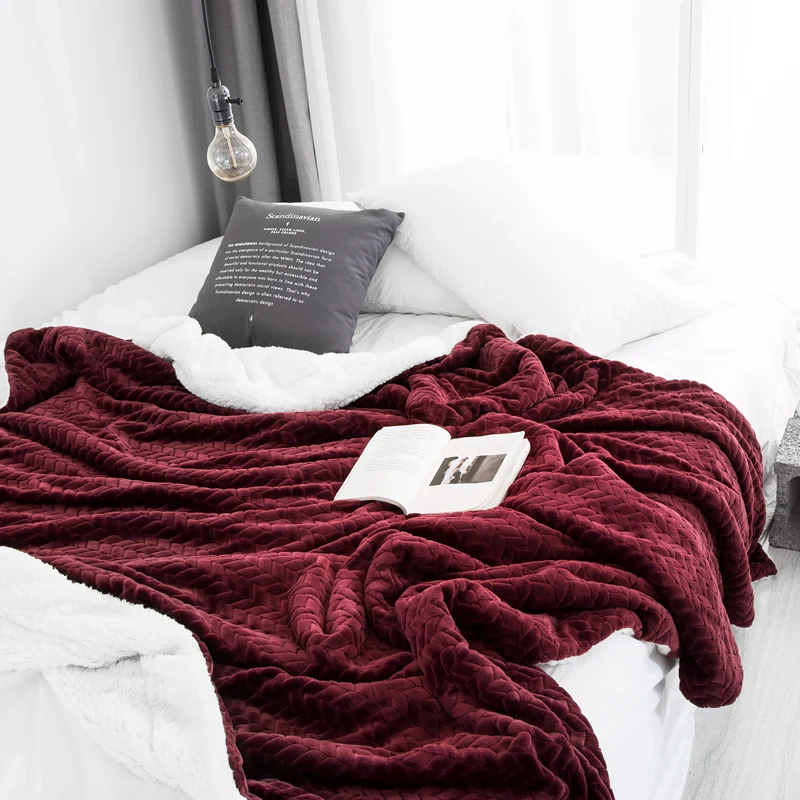Двустороннее зимнее теплое флисовое фланелевое одеяло из искусственного меха, Норковое покрывало для одиночной кровати, взрослое Клетчатое одеяло s