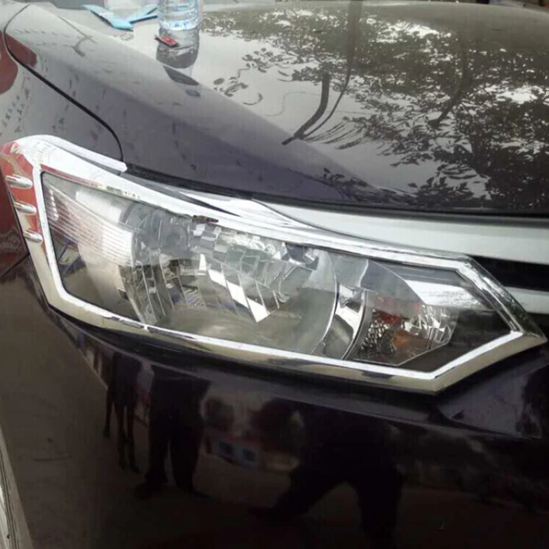 

For Toyota Vios Sedan 2014-2016 ABS Chrome Front Head Light Lamp Frame Decoration Cover Trim Car Accessories