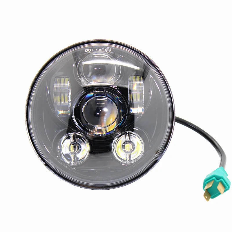 1PCS 5.75" Round LED Headlight black LED Projection Headlight H5001