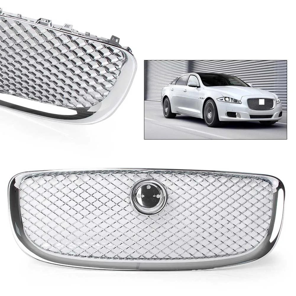 2010 XJ передняя решетка верхней сетки гриль для Jaguar XJ 2010 2011 2012 2013 автомобильные аксессуары из АБС-пластика красный эмблема