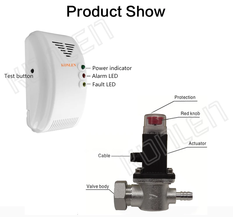 Gas detector with Solenoid valve for home cylinder 11