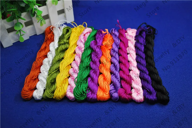 Kumihimo cords 10pcs 25meters/pcs Multi 1mm Macrame Nylon Cord Silk Beading Thread Bead Cord String Braided Bead DS206