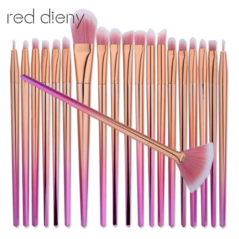 

20pcs Pro Makeup Brushes Eyehshadow Eyeliner Brushes Fan-shaped Foundation Brushes