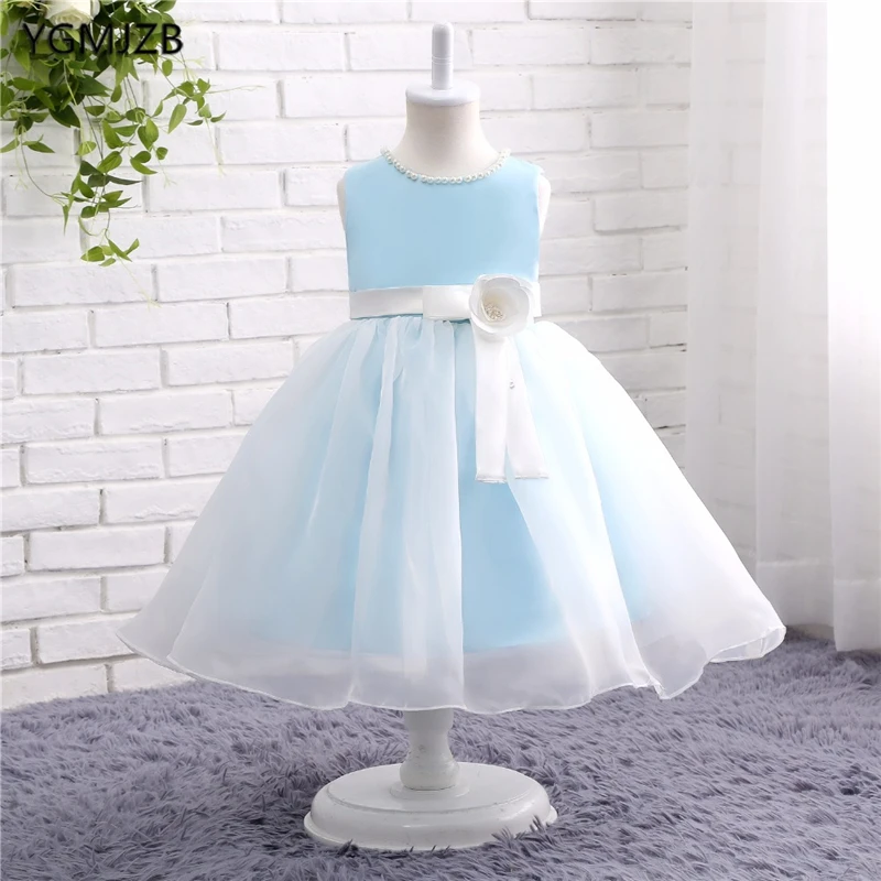 

Baby Blue Flower Girl Dresses for Weddings Organza Flowers Holy Communion Dresses Prom Dress Birthday Party Dresses