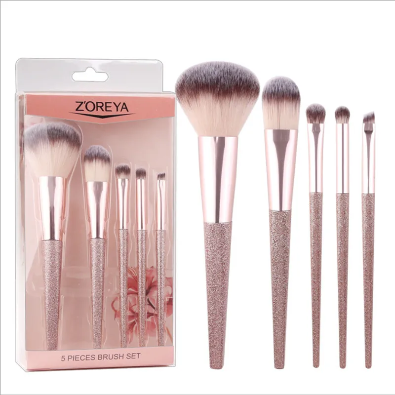 

5 Pcs Makeup Brushes Powder Brush Set Professional Blending Brush Set Foundation Face Brush