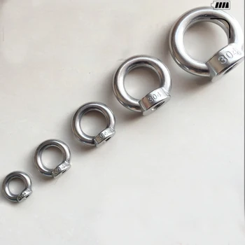 

10 pcs 304 Stainless Steel Ring Shape M3 M4 M5 M6 Eye Bolts Eyed Threaded Nuts ring nut