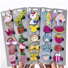 5 шт./лот Блестки для волос Зажимы для девочек Дети Женщины заколки-пряжки для волос мультфильм животных Заколки головные уборы аксессуары Прямая поставка