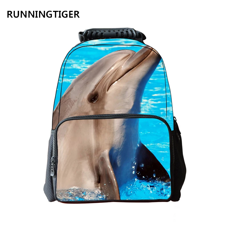 RUNNINGTIGER модные детские школьные сумки 3D мультфильм животных Печать Рюкзак