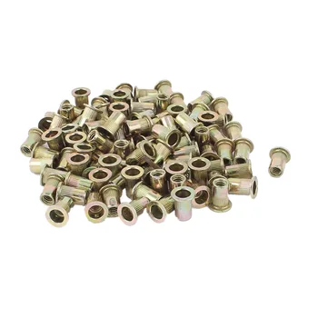 

Useful 100Pcs Zinc Plated Carbon Steel Rivet Nut Rivnut Insert Nutsert 1/4-20