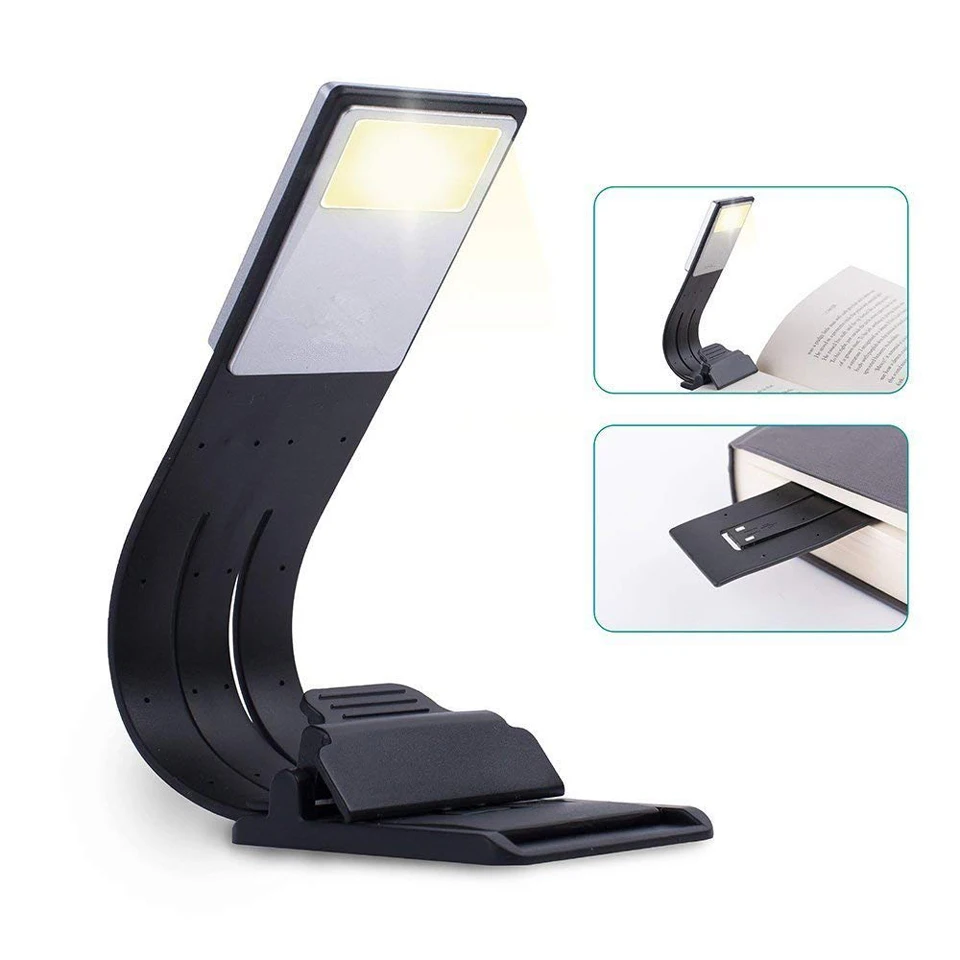 Xsky Portable LED Reading Book Lights Flexible Clip USB Rechargeable