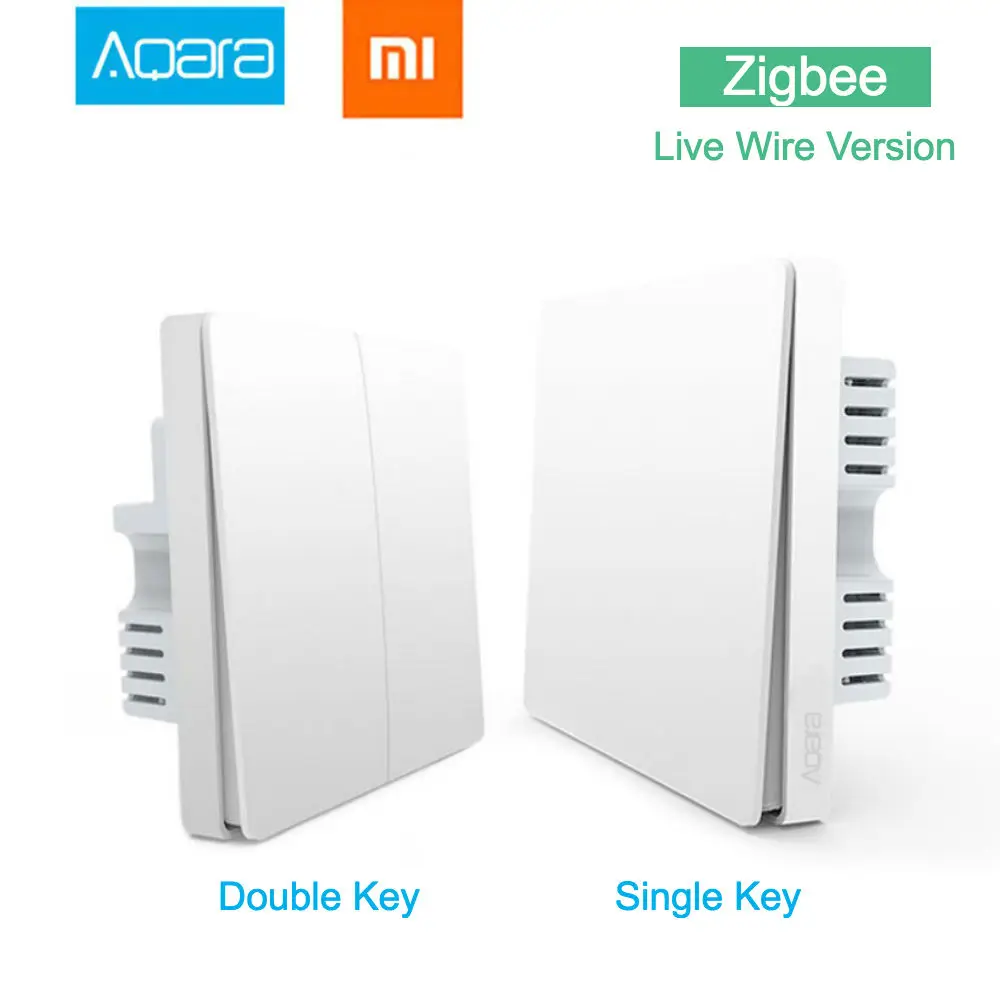 Original Xiaomi Aqara Smart Home Light Control Live Wire Wall Switch and Wireless Remote Controlled Via Smartphone APP | Обустройство