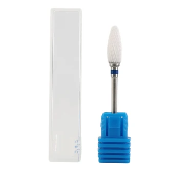 

1 Pcs Oval Head Best Selling Ceramic Drill Bit Nails White Ceramic Nail Drill Bits For Manicure Professional Nail Tools
