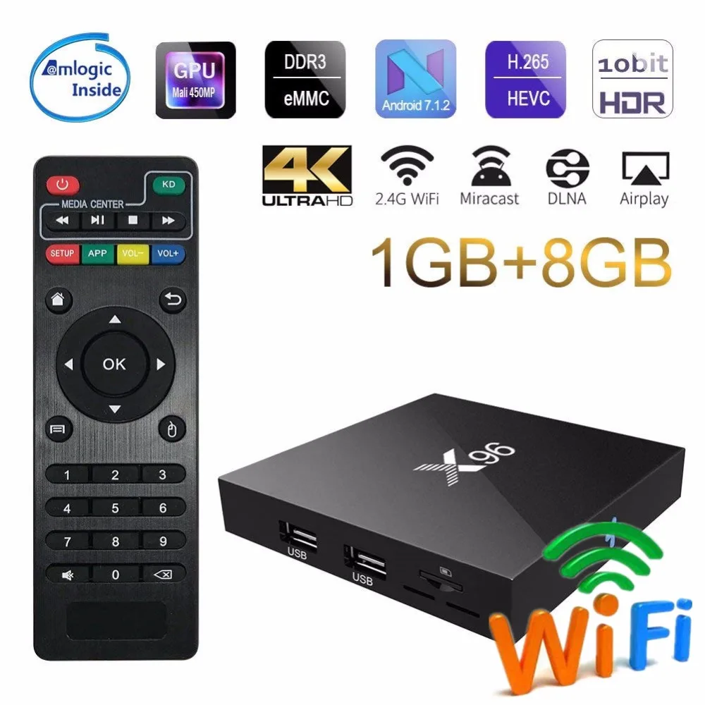 

X96 X96W Android 7.1 TV Box WiFi S905W smart tv box android 2GB ram Quad Core Set-top Box tvbox 4K x96 mini X 96 set-top box
