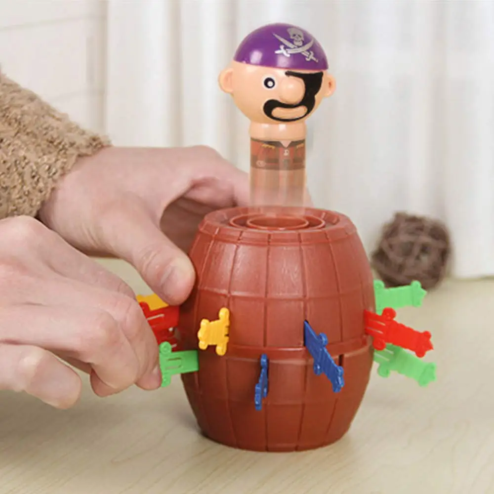 

Kids Funny Party Gadget Pirate Barrel Game Toys for Children Lucky Stab Pop Up Toy for Christmas gifts