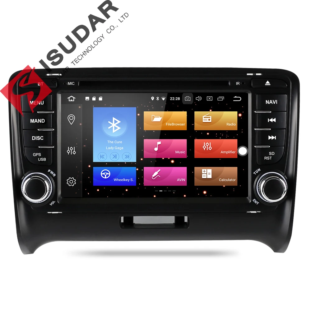 

Isudar Car Multimedia Player DSP Car Radio GPS Android 8.0 2 Din For Audi/TT 2006-2012 Canbus DDR3 4GB OBD2 Bluetooth Wifi DVR