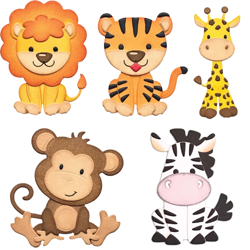 

Forest Animal Lion Tiger Monkey Metal Cutting Dies Stencils For DIY Scrapbooking Easter Decorative Embossing Card Craft Die Cut