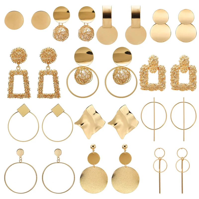 

2019 Hot Fashion Statement Earrings Big Geometric earrings For Women Hanging Dangle Earrings Drop Earring modern Jewelry