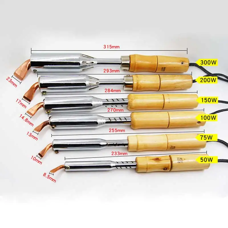 Электрический паяльник сверхмощный внешний нагрев 50 Вт 75 Вт 100 Вт 150 Вт 200 Вт 300 Вт высокомощный паяльник долото наконечник Деревянная ручка
