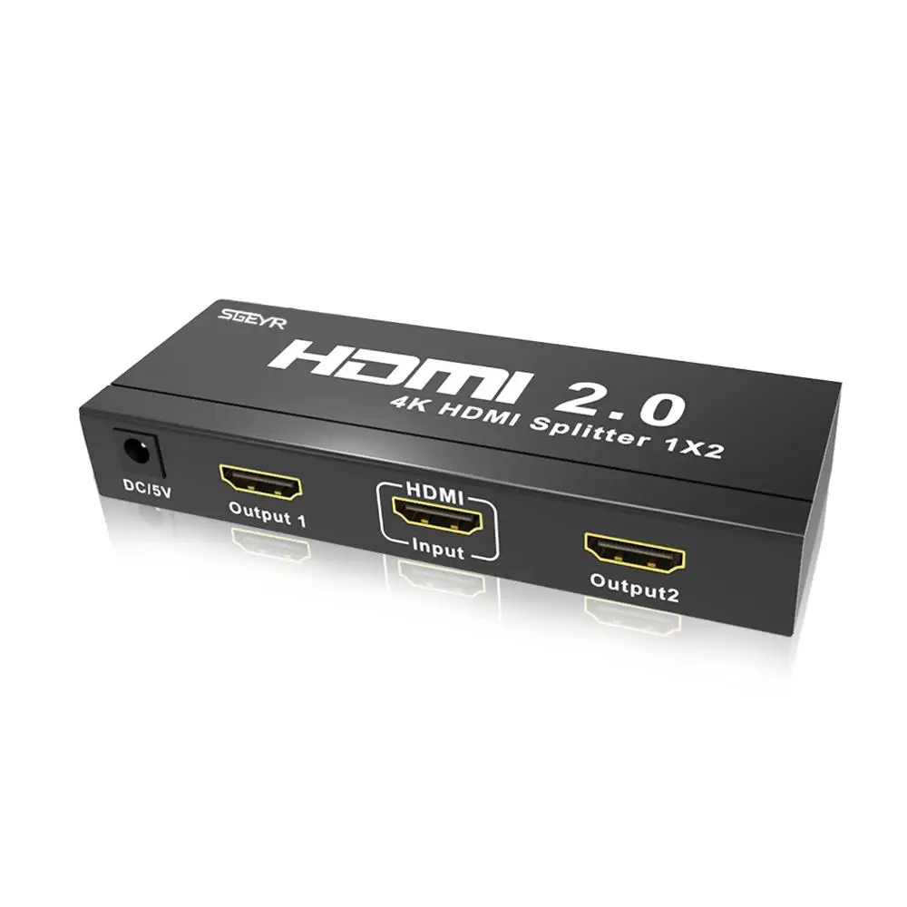 SGEYR 4K 2,0 HDMI сплиттер Full HD видео HDMI коммутатор 1X2 1X4 порта двойной дисплей сплиттер для PS3 PS4 HDTV DVD STB xbox - Цвет: HDMI2.0 splitter 1x2