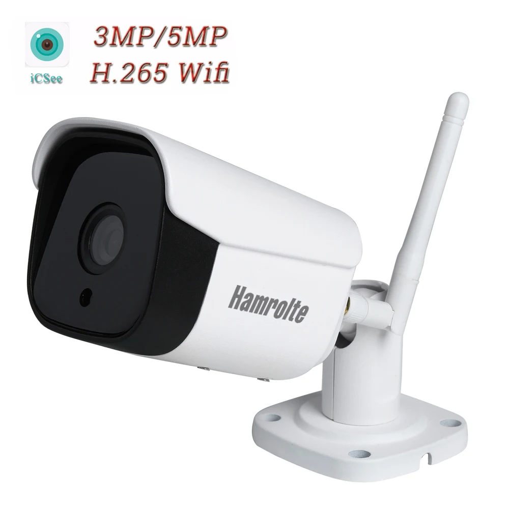 

Hamrolte Onvif Wifi Camera ICsee Wireless IP Camera 5MP HD Wifi Outdoor Camera Waterproof Nightvision Remote Access Support 128G