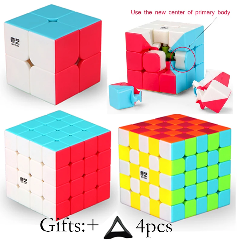 

4Pcs Original Qiyi 2x2x2 3x3x3 4x4x4 5x5x5 Professional Speed Magic Cube Puzzle Cubes Educational Toys For Kids Children