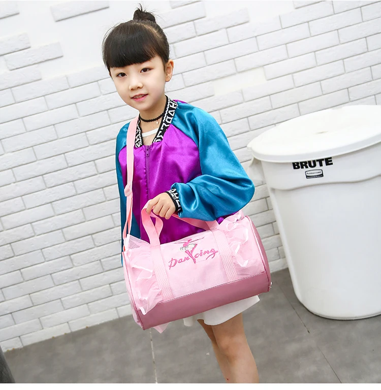 Балетная сумка для девочек, украшенная блестками, балерина, детская танцевальная сумка, детский розовый рюкзак для танцев через плечо, балетные сумки для девочек
