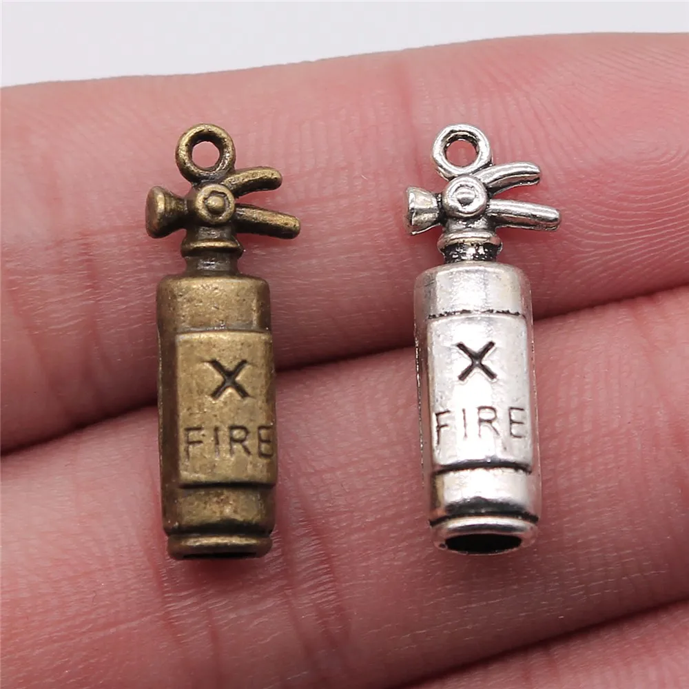 

WYSIWYG 10pcs 23x6x6mm Pendant Fire Extinguisher 3D Fire Extinguisher Charm Pendants Antique Silver Fire Extinguisher Pendants