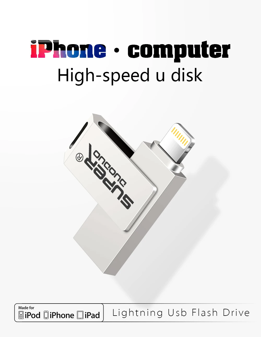 Usb флеш-накопитель для iPhone 6/6s/6plus/7/7plus/8/X высокоскоростной Usb/Otg/Lightning 2 в 1 флеш-накопитель для iOS внешних устройств хранения