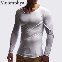 Мужская футболка с длинным рукавом Moomphya облегающая в стиле хип