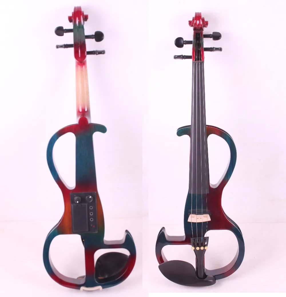 4 Strings 4/4 Electric Violin Silent Pickup Fine Tone Parts Include New Golden Color 821blue