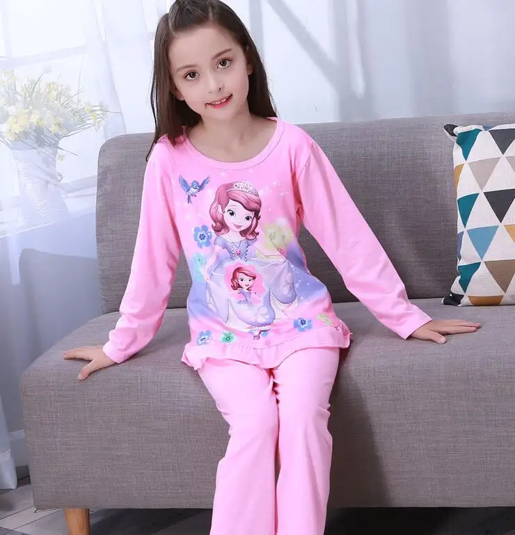 Low Price Palace Princess style Children Pajama Cotton Kids Pijamas Set