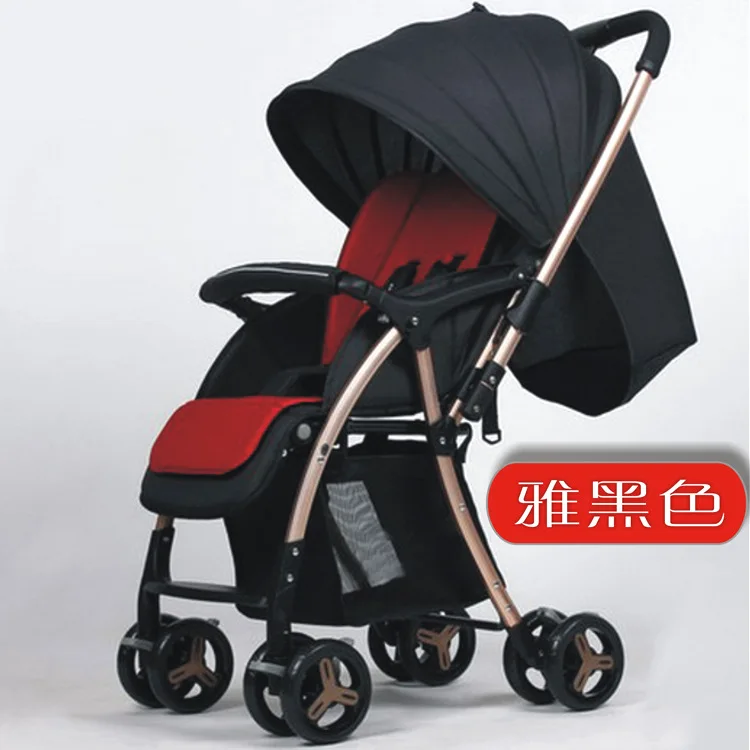 Портативный, из алюминиевого сплава детская легкая коляска для путешествий зонтик автомобиль детская тележка детская коляска - Цвет: black