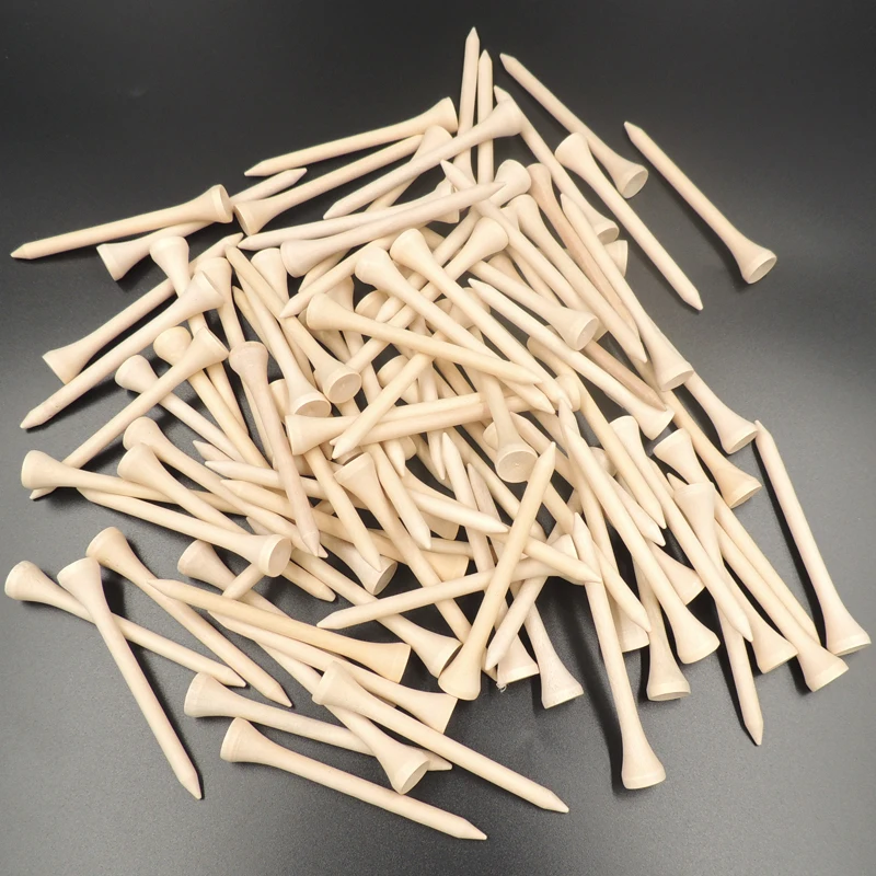

100pcs/pack 4.2cm/5.4cm/7.0cm/8.3cm Wooden Golf Tees High Quality Golf wood Tees
