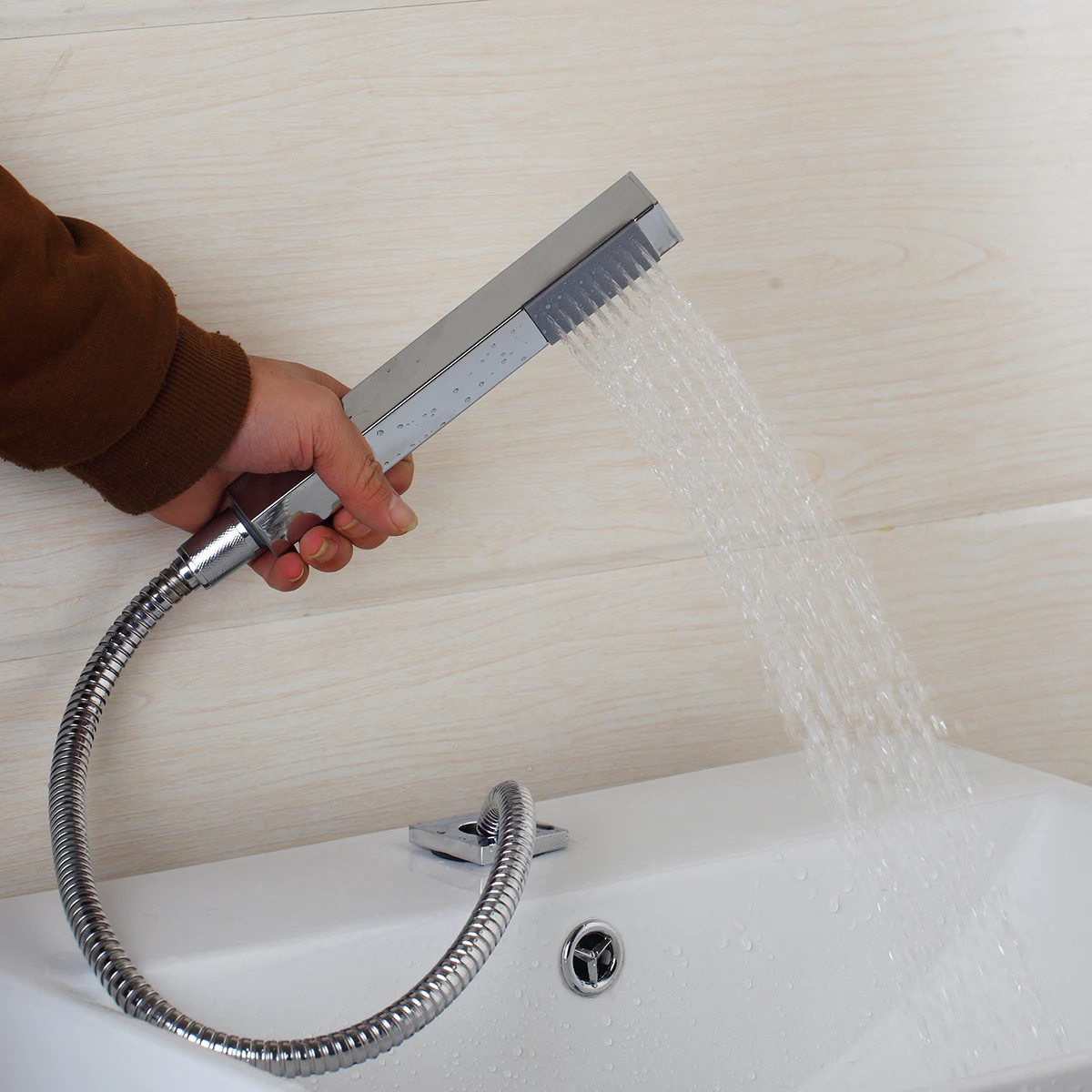 JIENI твердая латунь 5 шт. водосточная кран для ванной комнаты Набор крышки клапана ручной душ настенное крепление хромированная отделка