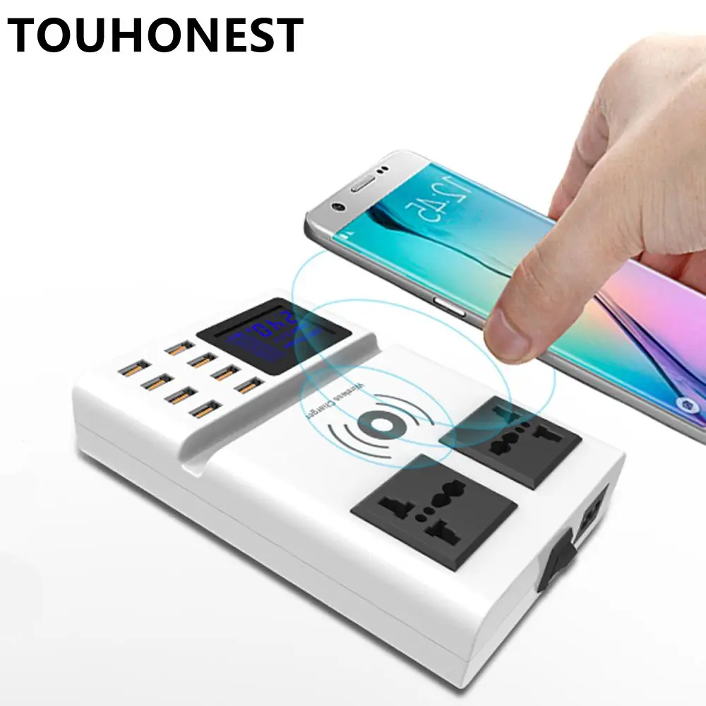 

Smart Wireless Charger Universal 8 USB Charger Port Smart Dock Station Power Adapter for Samsung iphone EU US AU UK Plug Travel