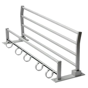 

Double Aluminum Wall Mounted Bar Bathroom Holder Towel Rail Storage Rack Shelf (Size: 60x19x18cm, Color: Silver)