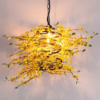 

Music restaurants chandeliers YELLOW flowers music bars lamps simulation green plants light meal bar lamps ZA428513