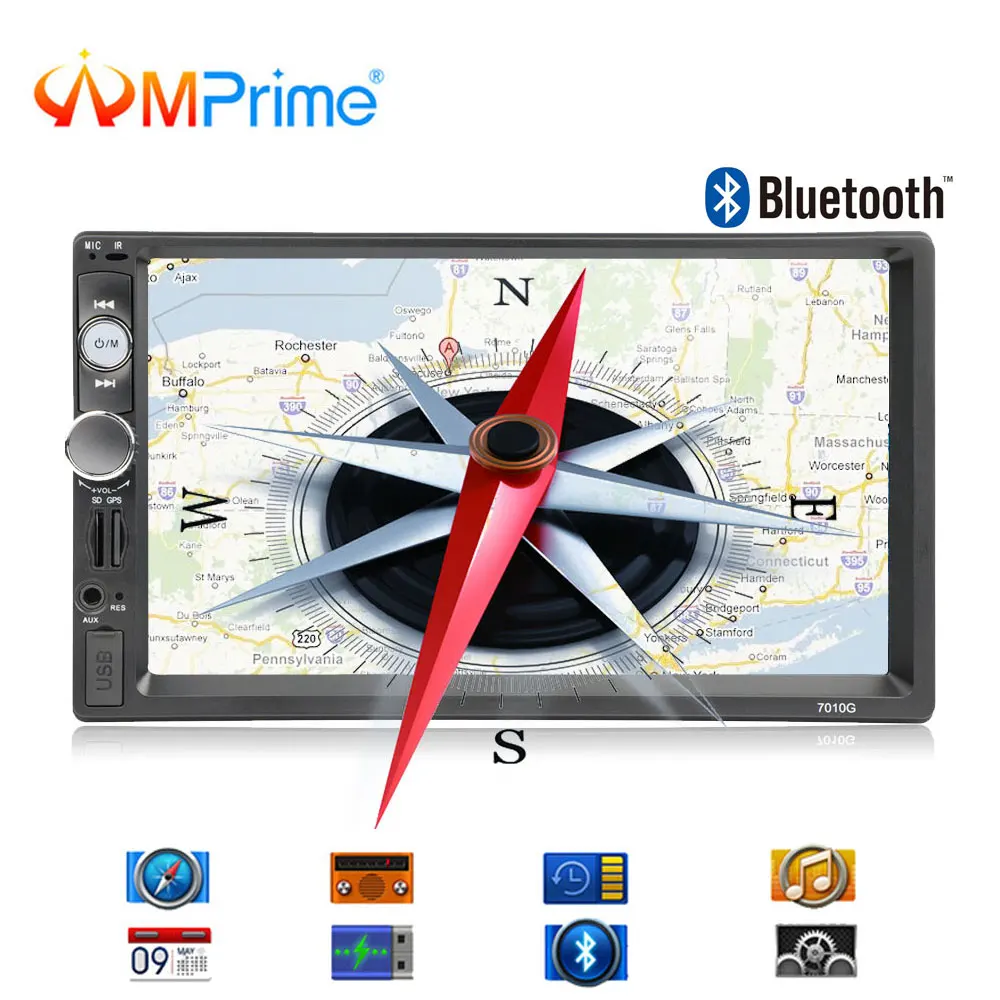 

AMPrime 2din Car Radio Universal Autoradio GPS Navigation Bluetooth Touchscreen 2 din Audio Stereo FM Car Multimedia MP5 Player